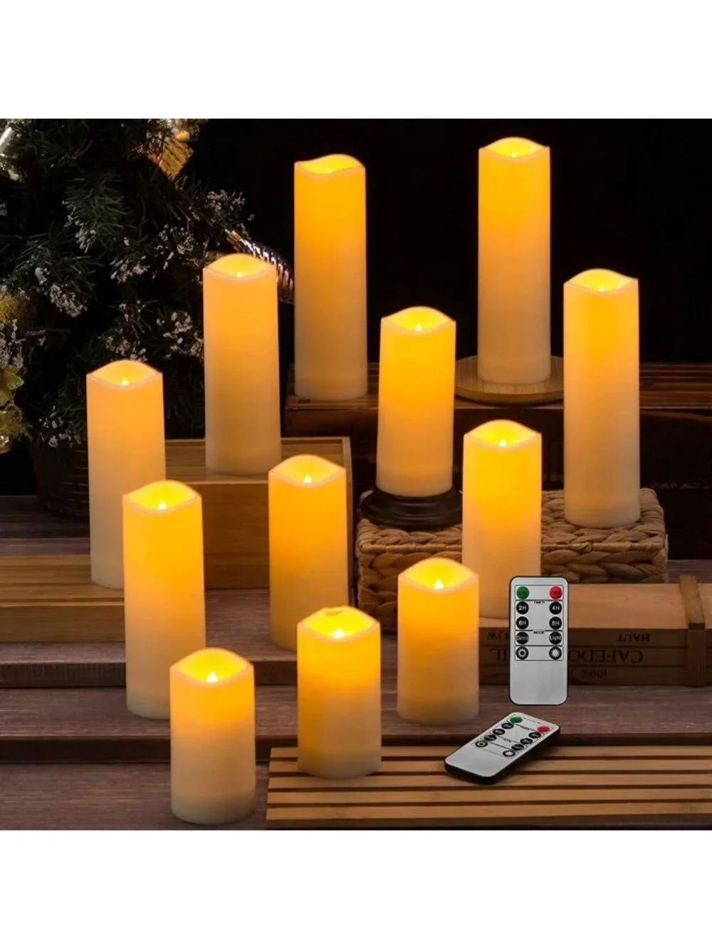 12-Pack Waterproof Flameless LED Candles with Remote Timer for Indoor/Outdoor
